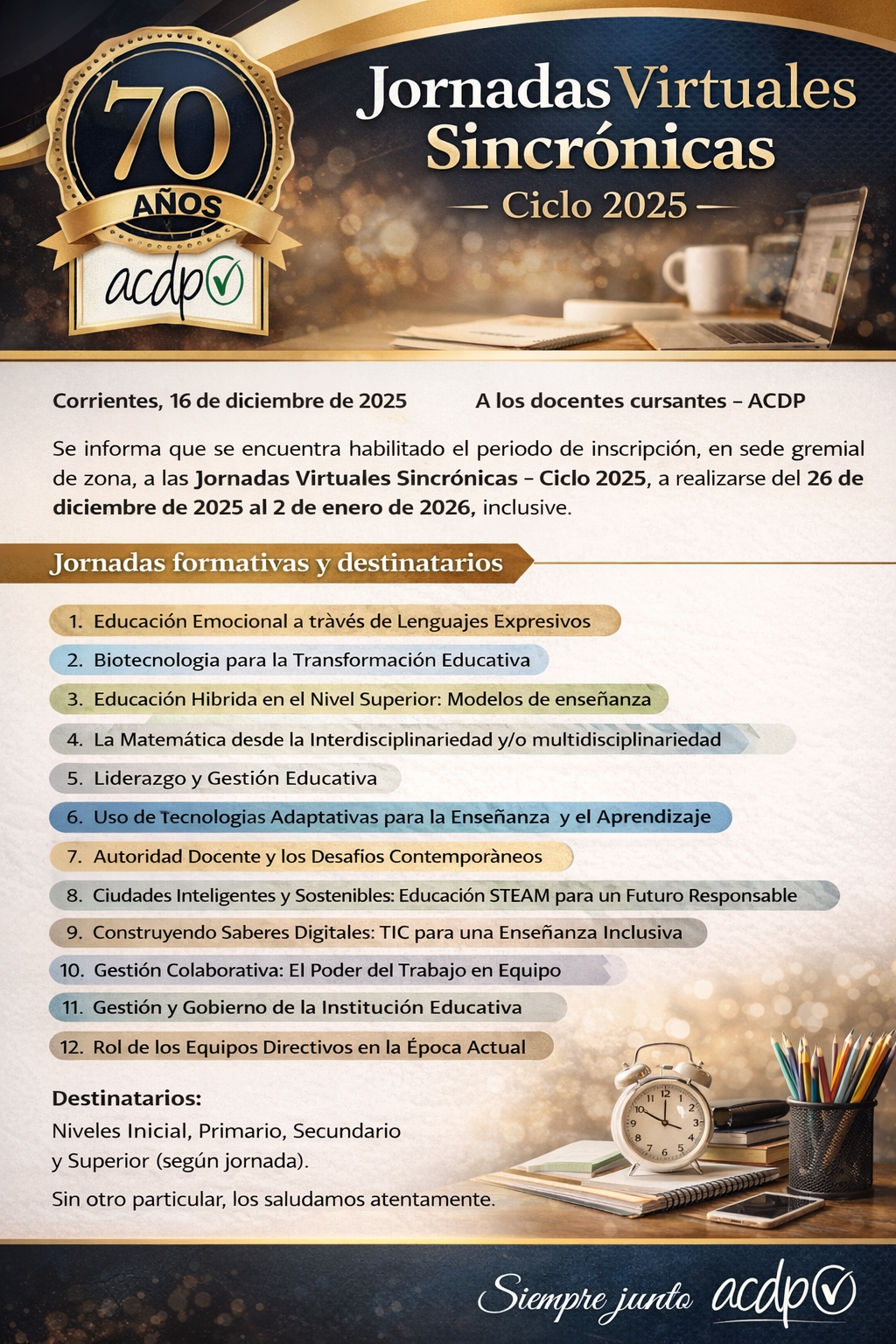 Jornadas Virtuales Sincrónicas – Ciclo 2025