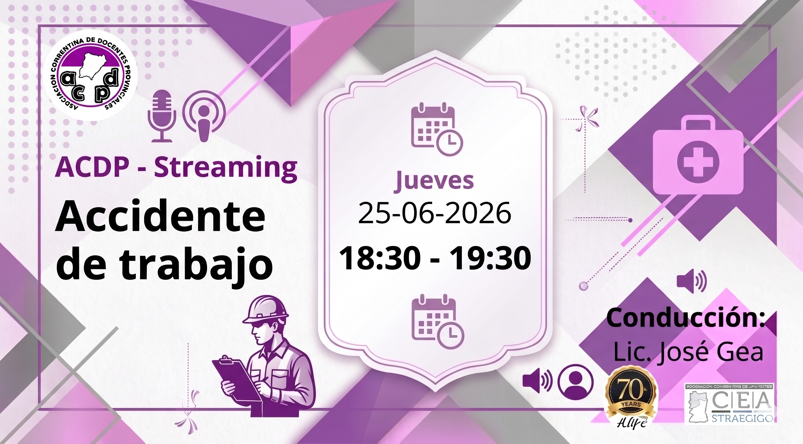 Streaming de la ACDP sobre Accidentes de Trabajo